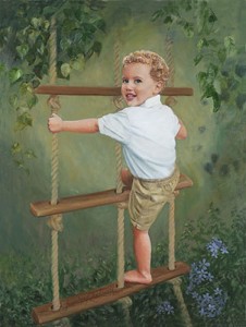 Norman Rockwell's legacy as interpreted by cousin Jessica Rockwell's portrait of this little boy