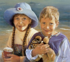 Oil Painting of Beach Buddies