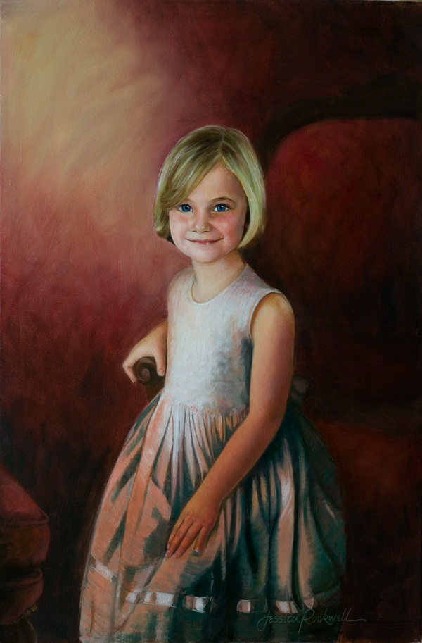 Custom Portrait Painting of Child: Dana by Jessica Rockwell