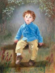 grandchildren oil portraits tradition started with a little boy sitting on a fence