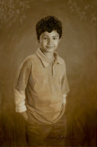 Original Oil Portrait of Young Boy