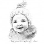 charcoal portrait sketch of a baby