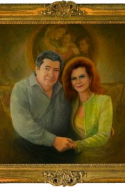 oil portrait of man and wife