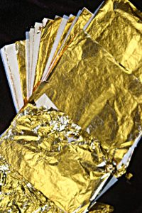 gold foil for glittering abstract portrait