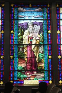 Moses stained glass panel